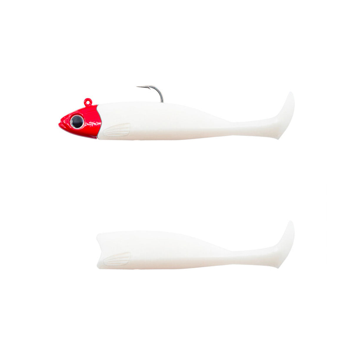FIIISH - MASTER SHAD | SIZE n°5 | 125mm 5" | MEDIUM HEAD | 25g 8/9oz | COMBO + BODY | COLOR WHITE COCO/RED 