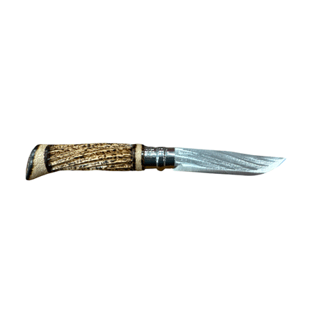 KNIFE - OPINEL - N.8 STAINLESS STEEL SPIRAL CARVED/HAND PYROGRAPHED