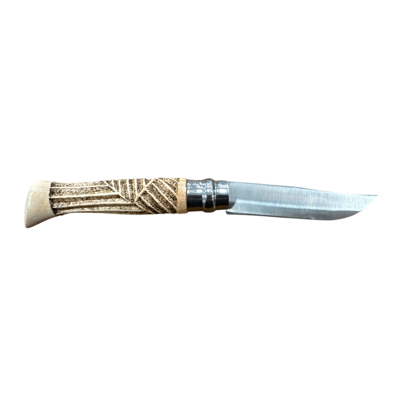 KNIFE - OPINEL - N.9 CARBON HAND MADE WITH Edelweiss + PLAIT