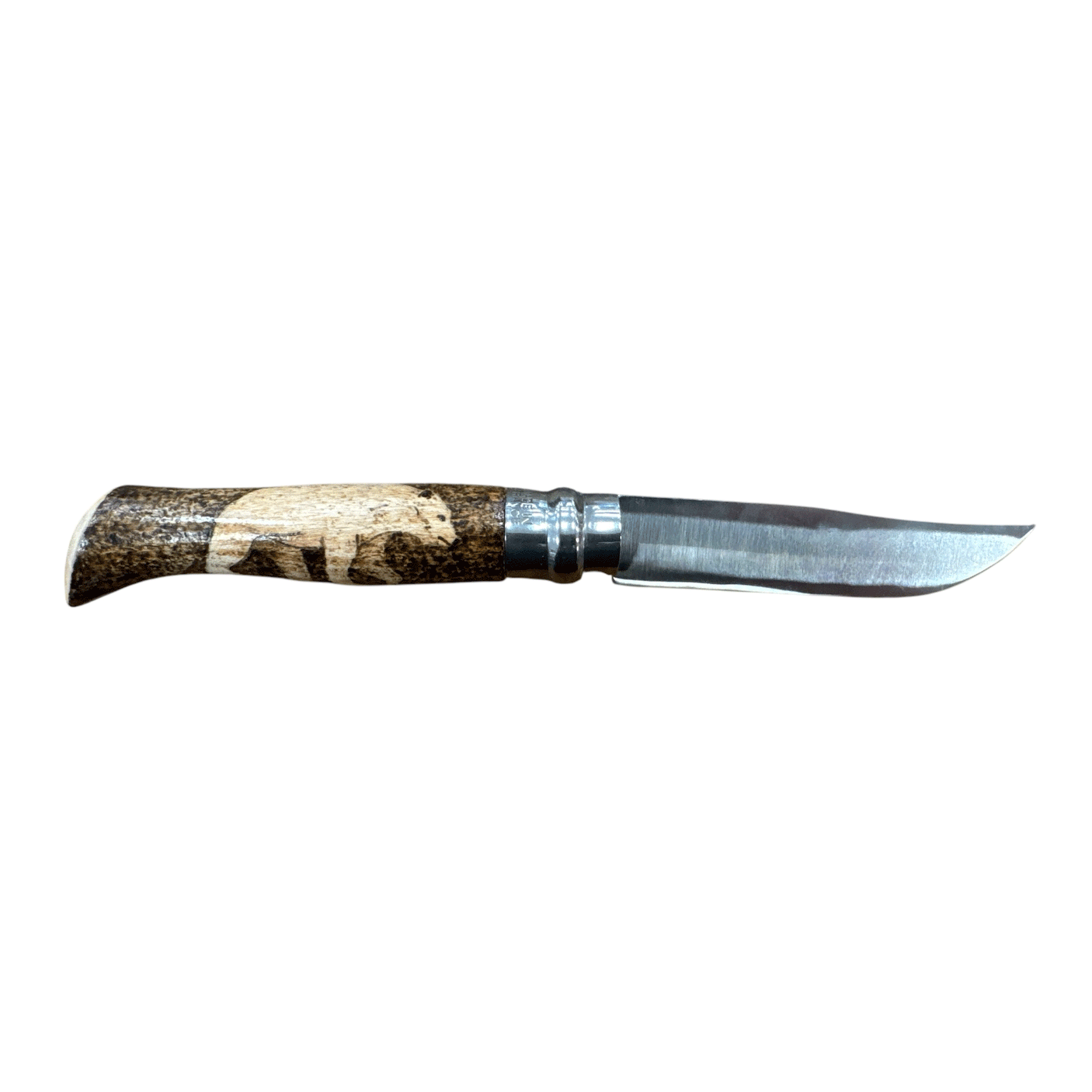 COLTELLO - OPINEL -  N.9 CARBONE REALIZZATO A MANO CON ORSO