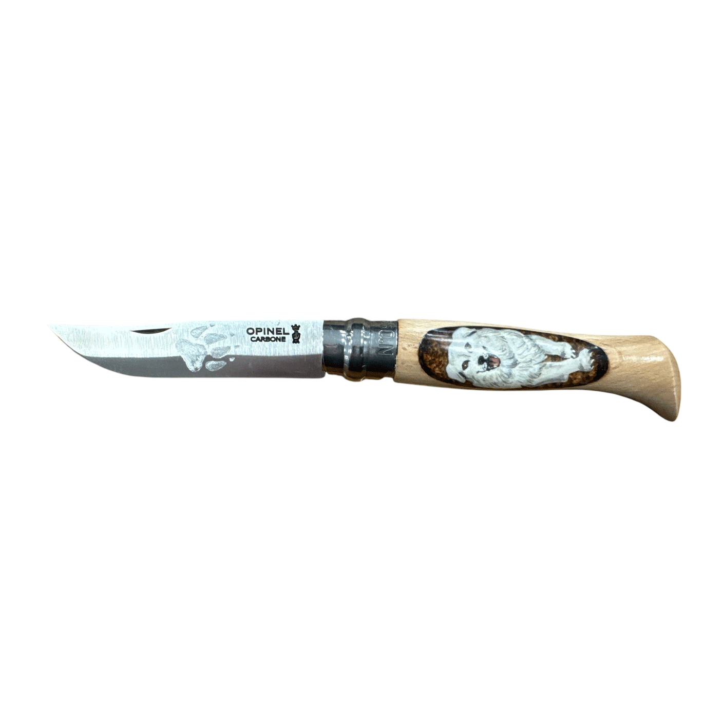 COLTELLO - OPINEL -  N.9 CARBONE REALIZZATO A MANO CON PASTORE ABRUZZESE