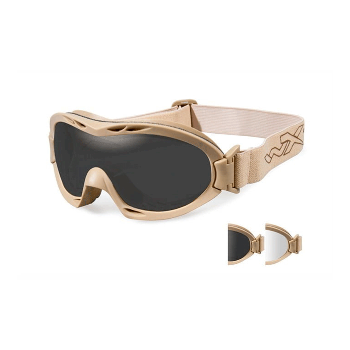 WILEY X - NERVE GOGGLE SMOKE/CLEAR TAN FRAME GLASSES