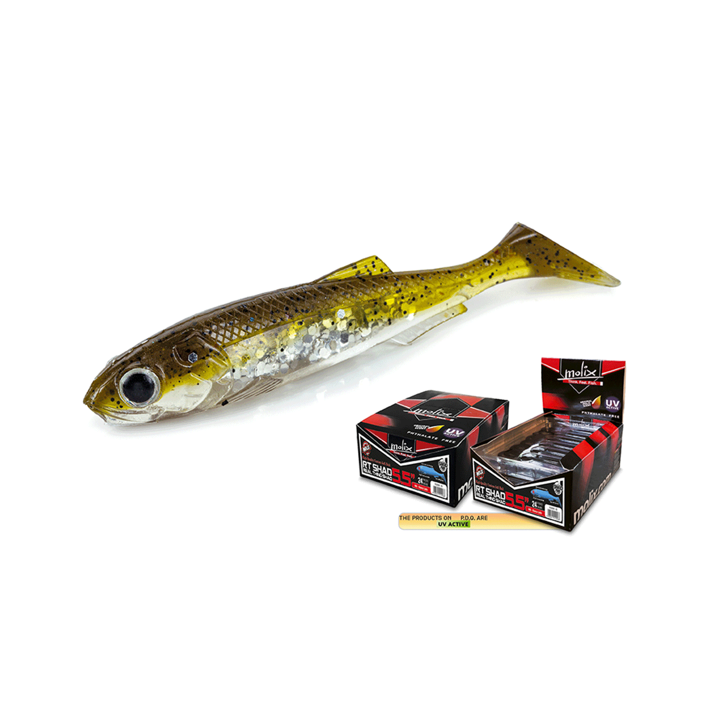 MOLIX - RT SHAD 5.5" #176 UV Brown Back Silver Flake