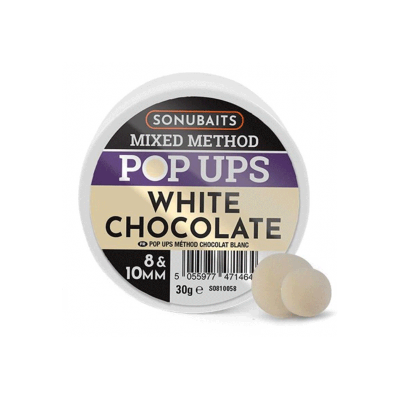 SONUBAITS - MIXED METHOD POP UPS WHITE CHOCOLATE 8 &amp; 10MM 30g