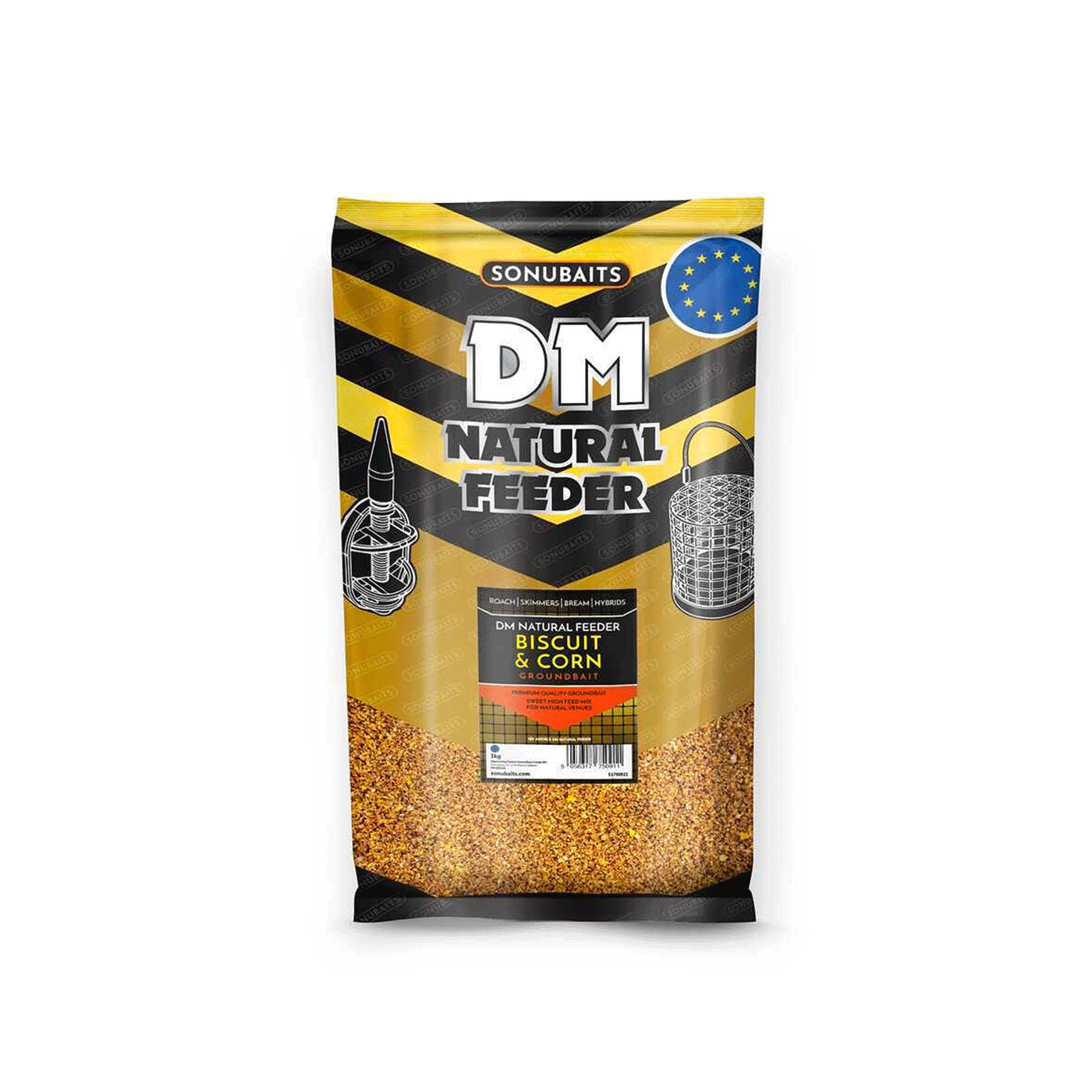 SONUBAITS - DM NATURAL FEEDER BISCUIT &amp; CORN GROUNDBAIT 1kg