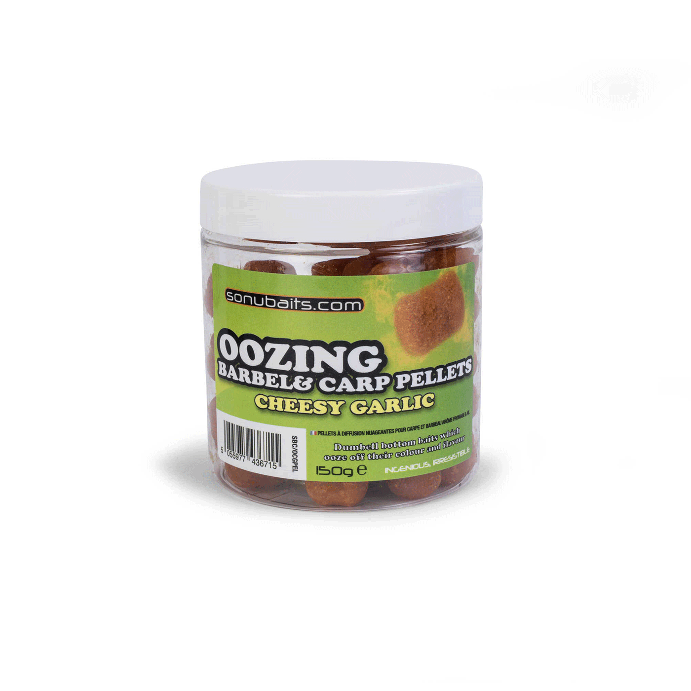 SONUBAITS - OOZING BARBEL &amp; CARP PELLETS Cheesy Garlic 150g