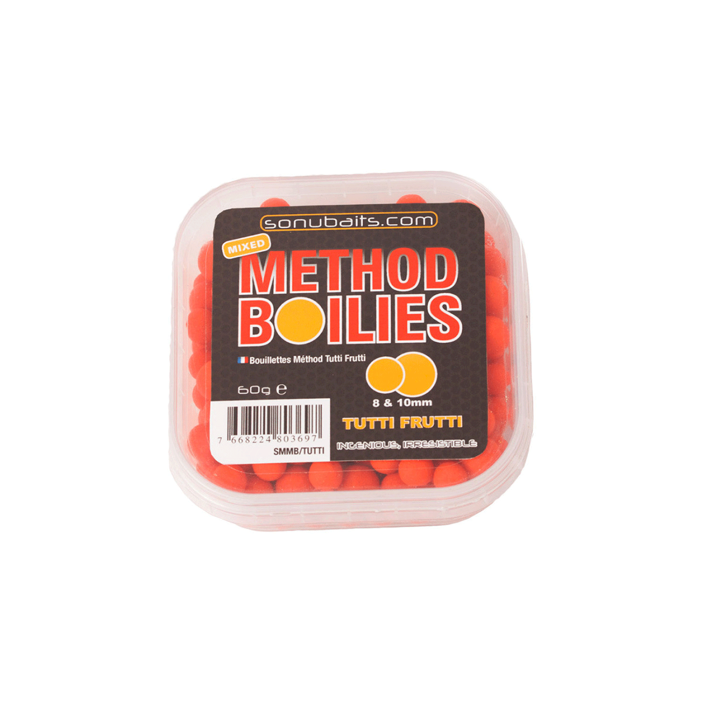 SONUBAITS - MIXED METHOD BOILIES 8 & 10mm TUTTI FRUTTI 60g