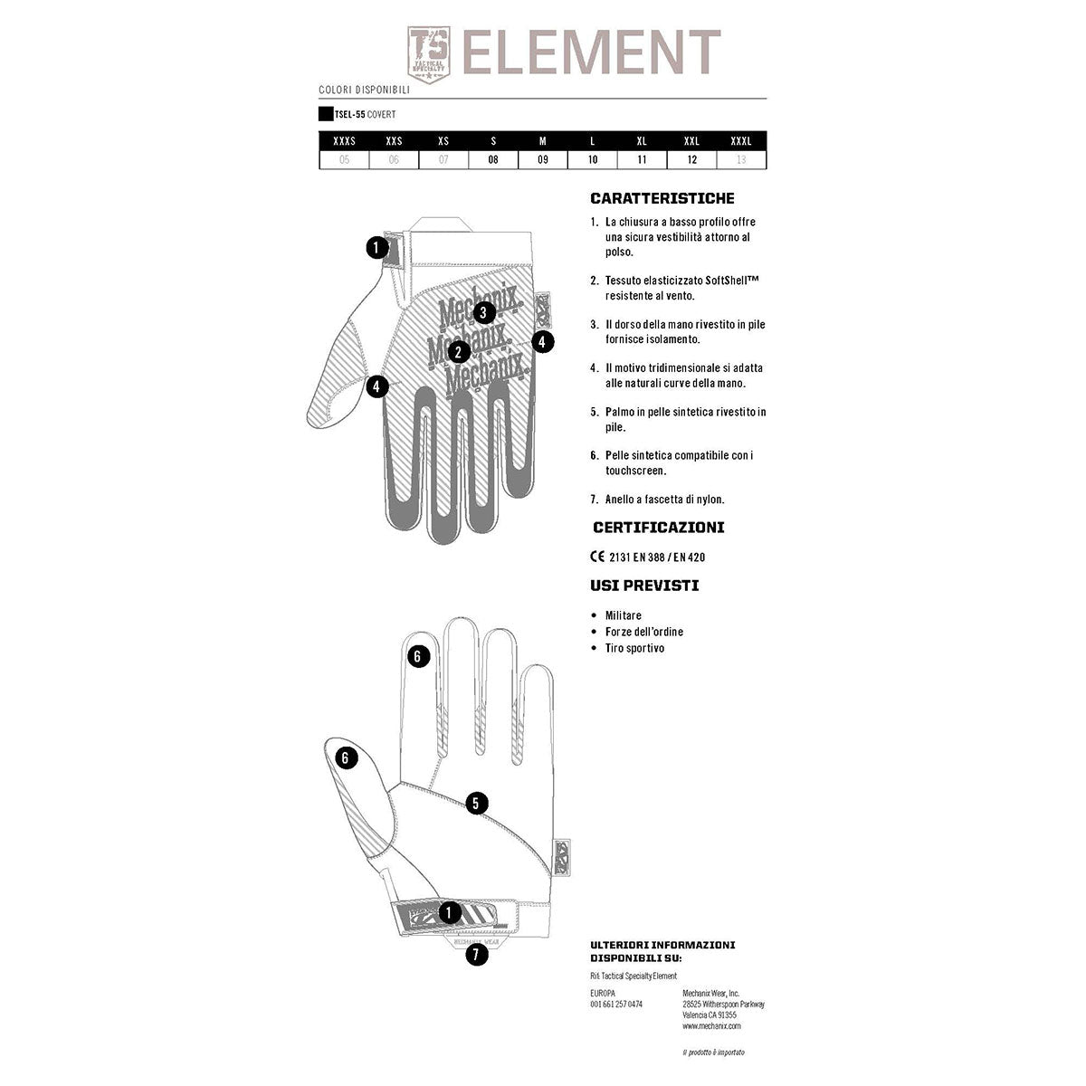 MECHANIX WEAR - ELEMENT INSULATED