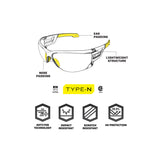 MECHANIX WEAR - VISION OCCHIALI SAFETY TYPE-N MONTATURA TRASPARENTE LENTE TRASPARENTE