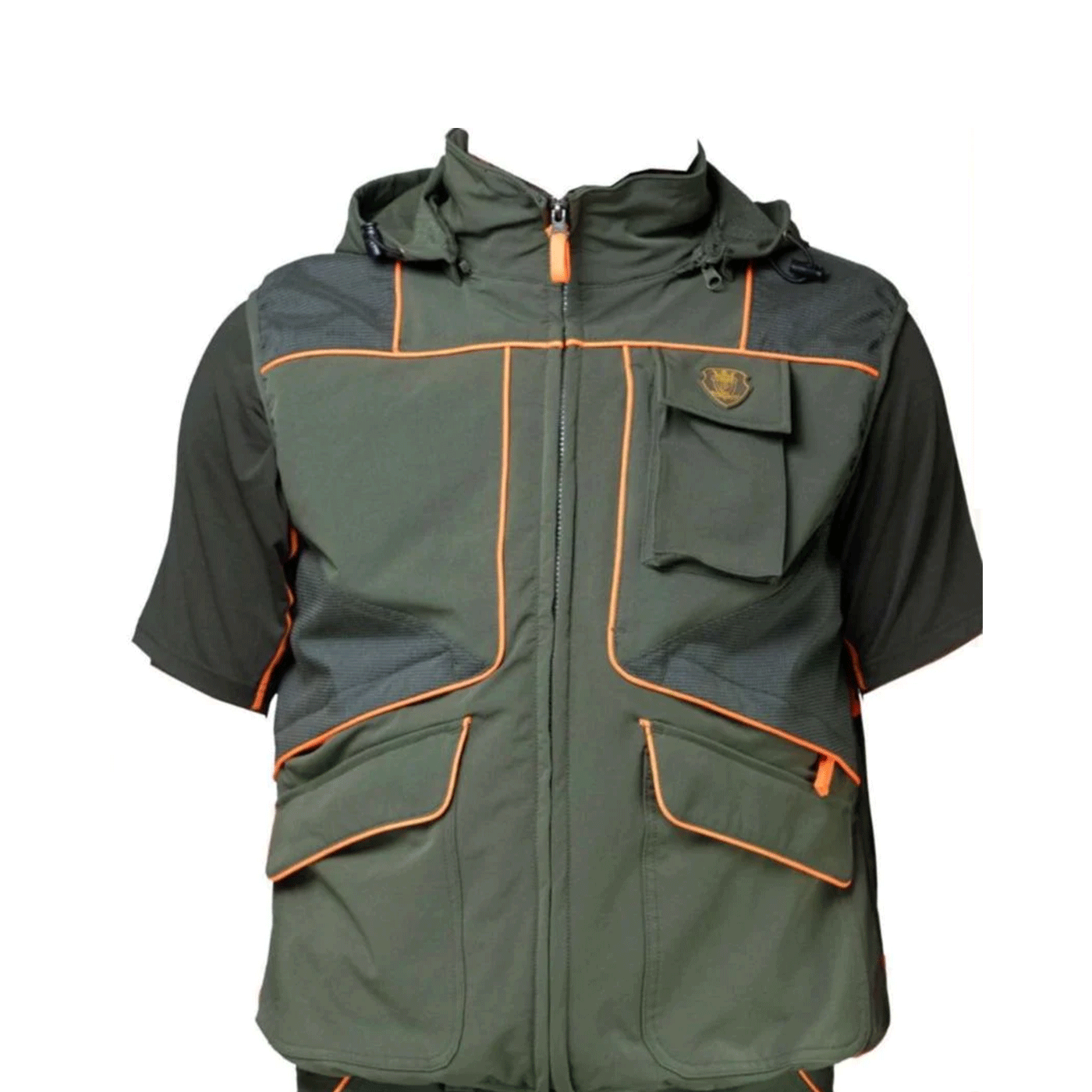 VIENT COLLECTION - VEST - TWO-TONE STRETCH VT29 Olive/Fluo Orange