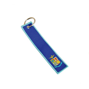 Aeronautica Militare - Portachiavi In Stoffa Ricamato Blu Logo