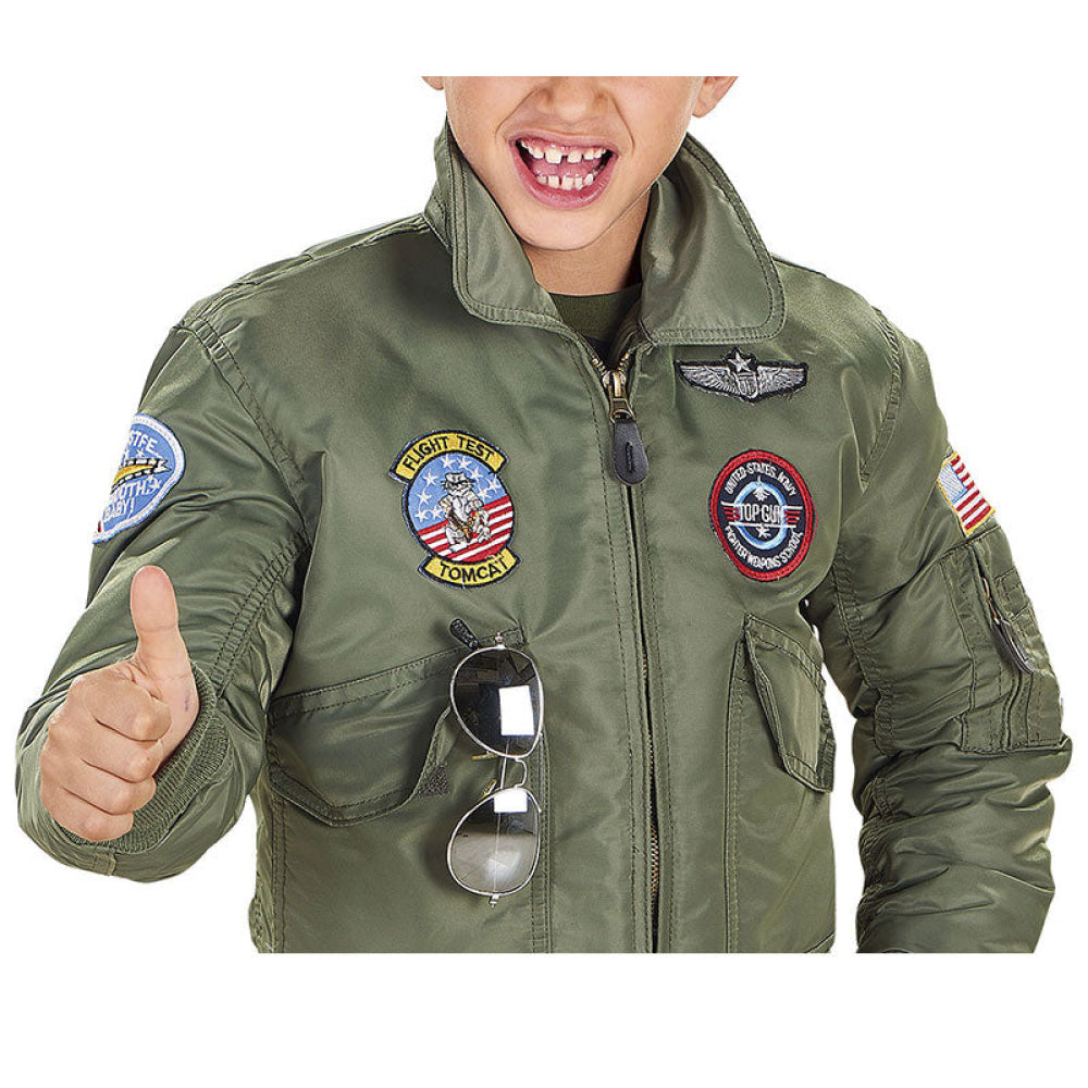 CHILD MIL TEC MA1 KIDS FLIGHT JACKET M.ABZ. OLIVE Wild Gear