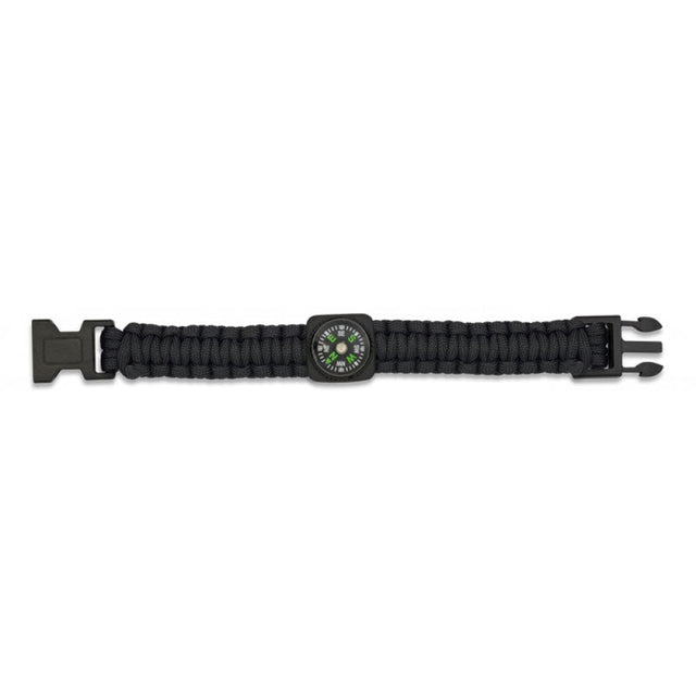 Bracciale - Paracord Con Bussola Nero