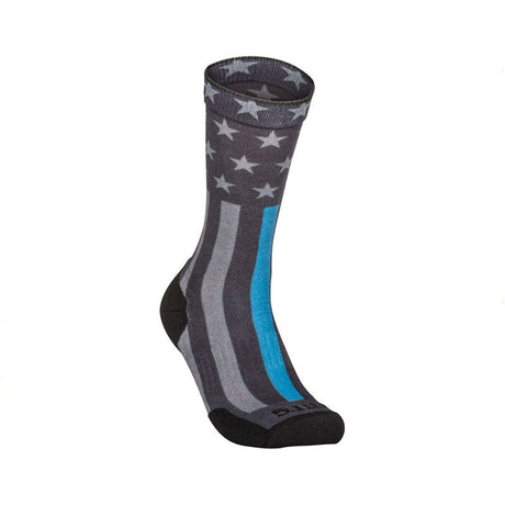 Calze - 5.11 Sock & Awe Crew Sottile Linea Blu Black