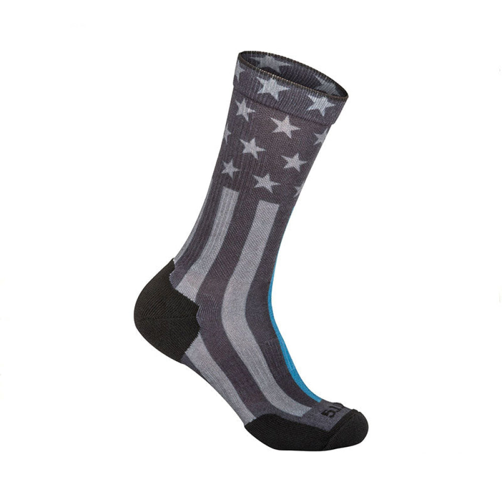 Calze - 5.11 Sock & Awe Crew Sottile Linea Blu Black