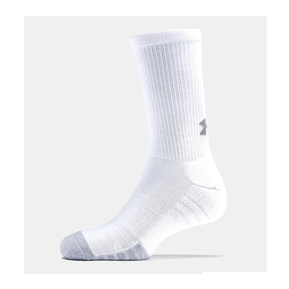 Calze - Under Armour Heatgear® Crew White / Steel 100 (Conf. 3 Paia)