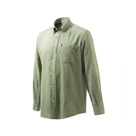 Camicia - Beretta Flannel Button Down Shirt Green & Beige Plaid M