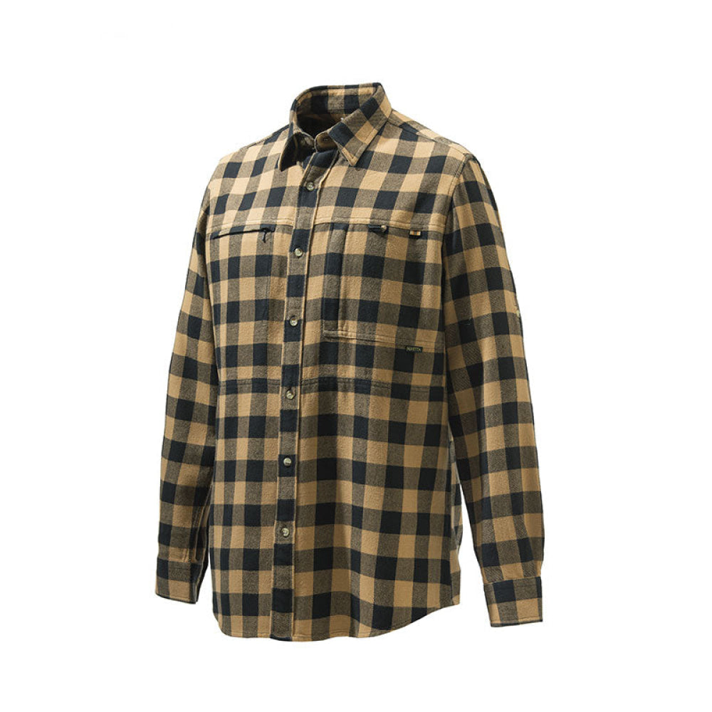 Camicia - Beretta Overshirt Zippered Pocket Camel & Black Check M