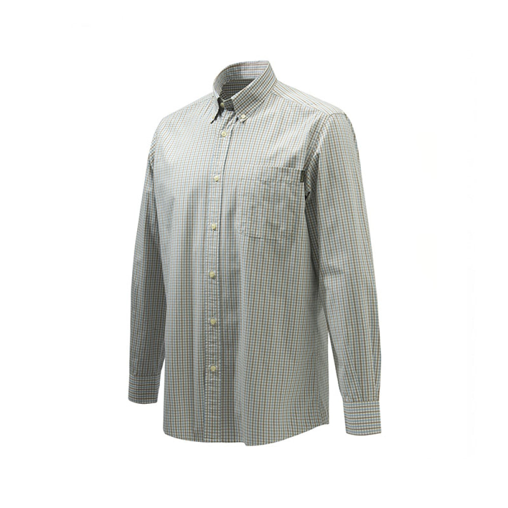 Camicia - Beretta Wood Button Down Tan & Light Blue Check M