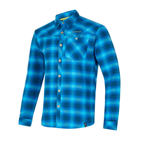 Camicia - La Sportiva Rambler Flannel Shirt M Storm Blue/Lime Punch