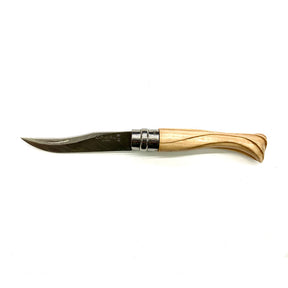 Coltello - Opinel N.7 Carbonio Con Disegno Intagliato Realizzato A Mano