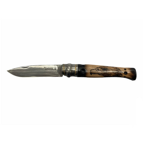 Coltello - Opinel N.8 Carbone Aquila Pirografata Realizzato A Mano