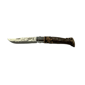 Coltello - Opinel N.8 Inox Ornamenti Intarsato A Mano
