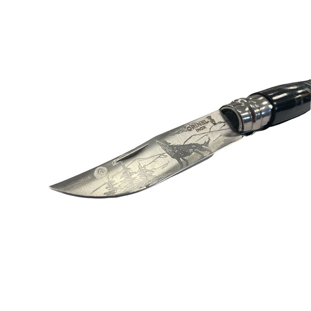 Coltello - Opinel N.9 Inox Realizzato A Mano Con Aerografo Scena Lupo