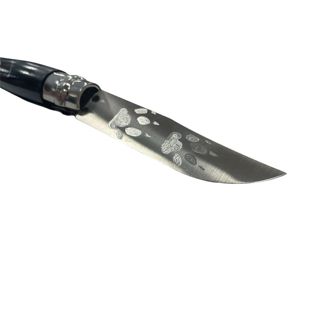 Coltello - Opinel N.9 Inox Realizzato A Mano Con Aerografo Scena Lupo