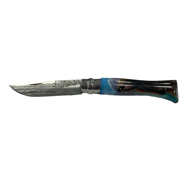 Coltello - Opinel N.9 Inox Realizzato A Mano Con Aerografo Scena Orso