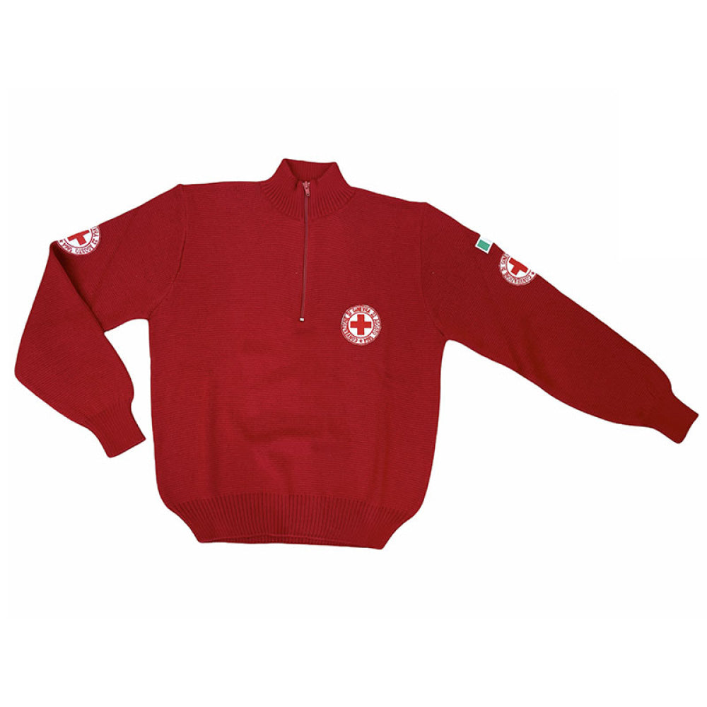 CROCE ROSSA - MAGLIONE CON ZIP CONVENZIONE DI GINEVRA S