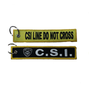 Csi - Line Do Not Cross Portachiavi In Stoffa Ricamato