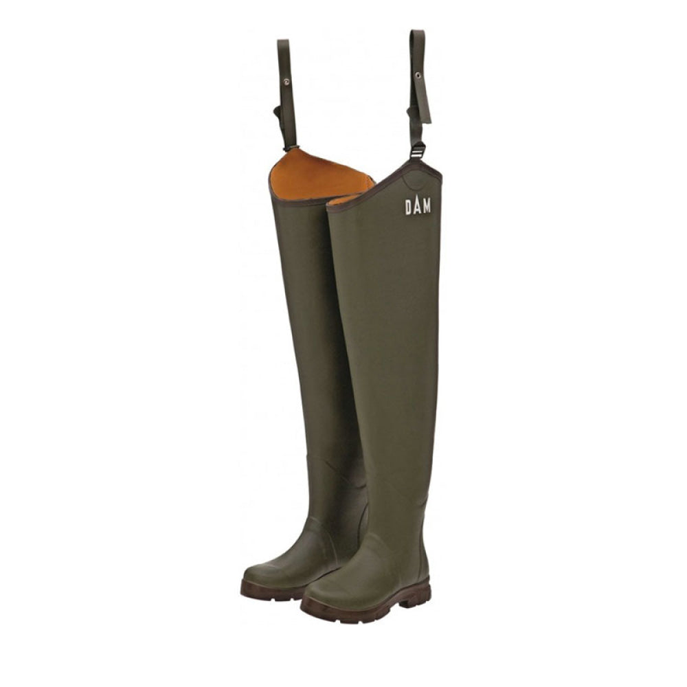 Dam Effzet - Flex Rubber Hip Wader Bootfoot Cleated Green 40