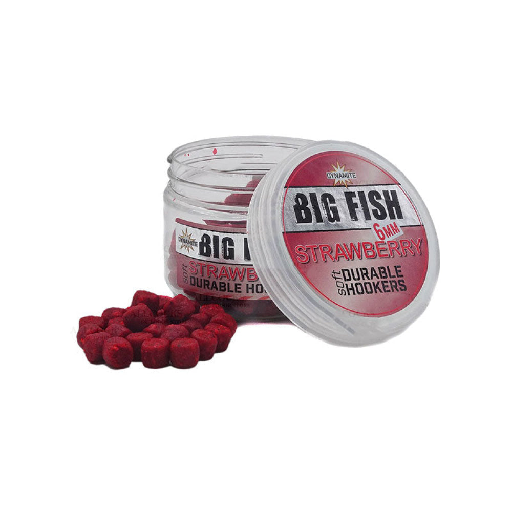 Dynamite - Big Fish Soft Durable Hookers Strawberry 6Mm