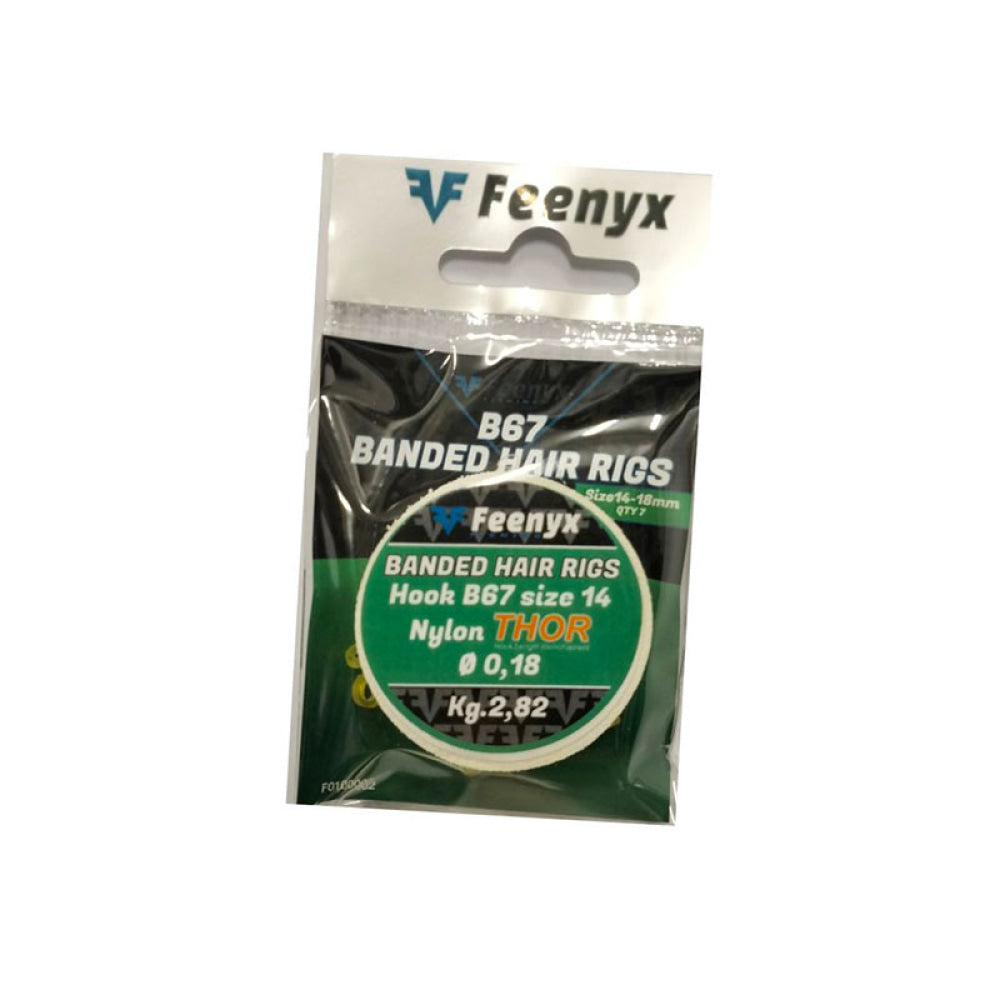 Feenyx - B67 Banded Hair Rigs Size 14 Nylon Thor (Qty 7)