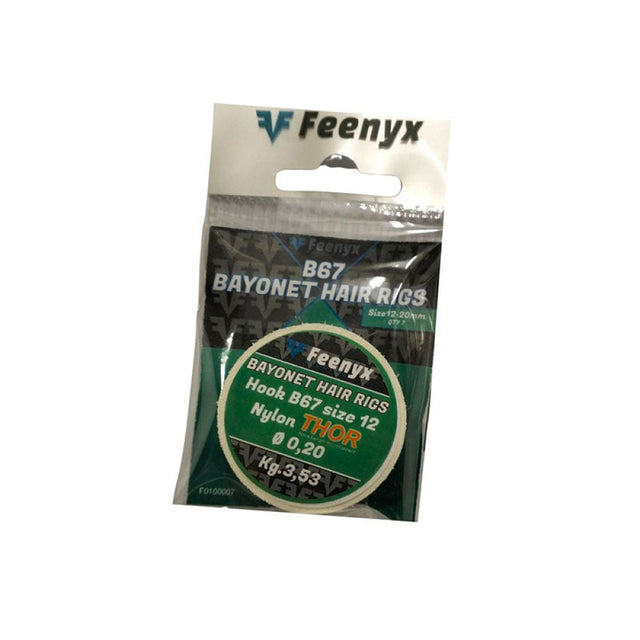 Feenyx - B67 Bayonet Hair Rigs Nylon Thor (Qty 7) Size 12 Ø 0 20 Kg. 3 53