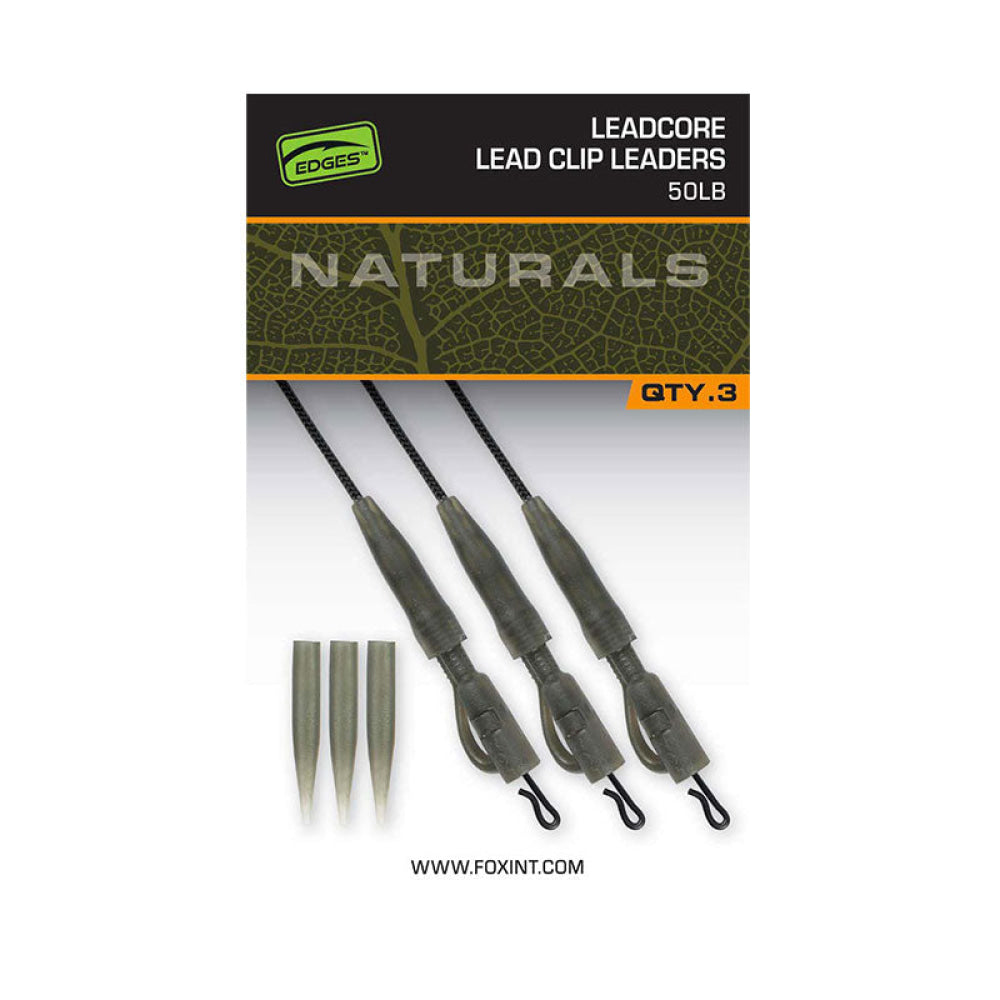 Fox - Edges™ Leadcore Lead Clip Leaders 50Lb Naturals (3Pz)