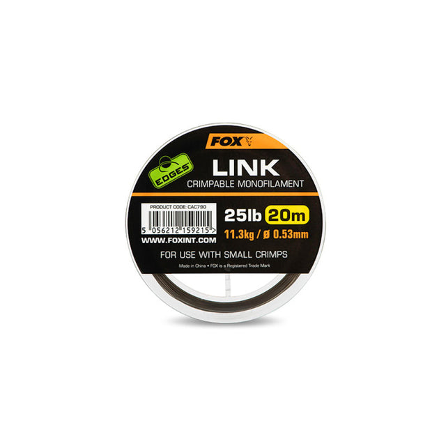 Fox - Edges™ Link Crimpable Monofilament 25Lb 20M 11.3Kg / Ø 0.53Mm