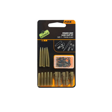 Fox - Edges™ Power Grip Lead Clip Kit Size 7 Trans Khaki