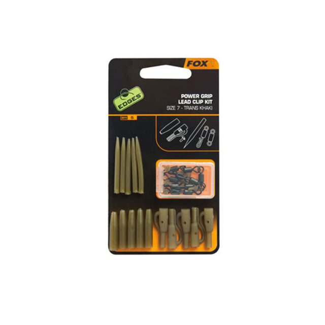 Fox - Edges™ Power Grip Lead Clip Kit Size 7 Trans Khaki