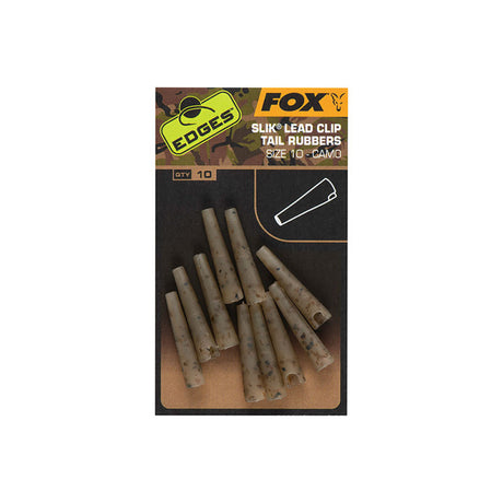 Fox - Edges™ Slik Lead Clip Tail Rubbers Size 10 Camo (10Pz)