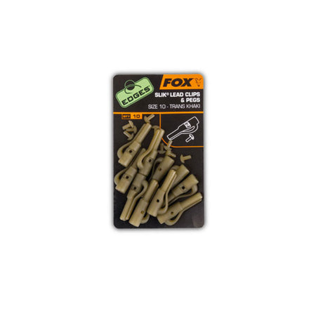 Fox - Edges™ Slik® Lead Clip + Pegs Size 10 Khaki (10Pz)