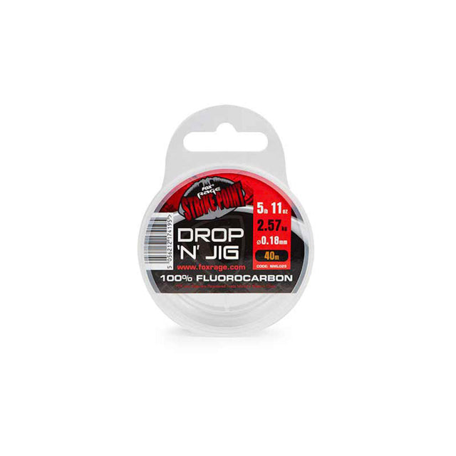 Fox Rage - Strike Point Drop ’N’ Jig 100% Fluorocarbon 9Lb 6Oz 4.25Kg Ø0.25Mm 40M