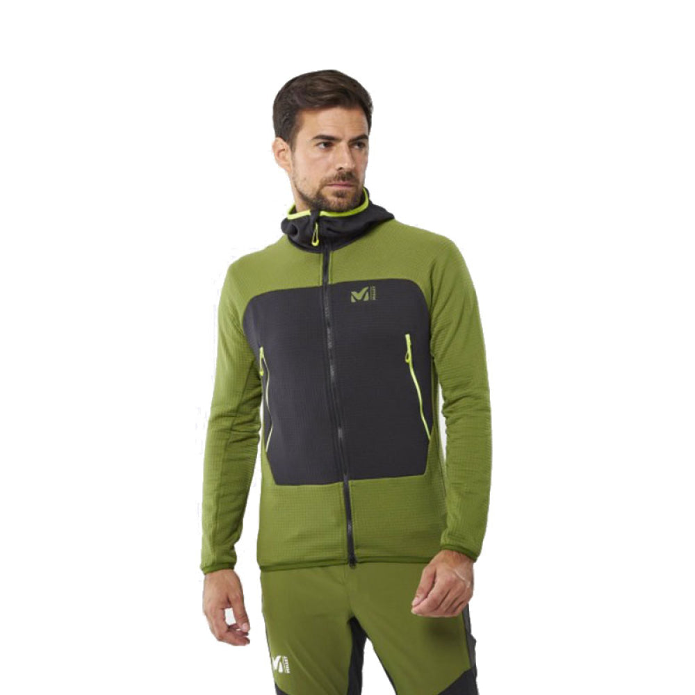 Giacca - Millet Fusion Grid Hoodie M 9453 Fern/Noir Micropile