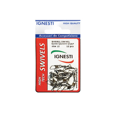Ignesti - Girella Barrel Swivel Safety Snap (12 Pz) Size 12 7 Kg