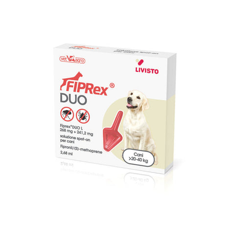 Livisto - Fiprex Duo L 268 Mg + 241 2 Soluzione Spot-On Per Cani 20-40 Kg