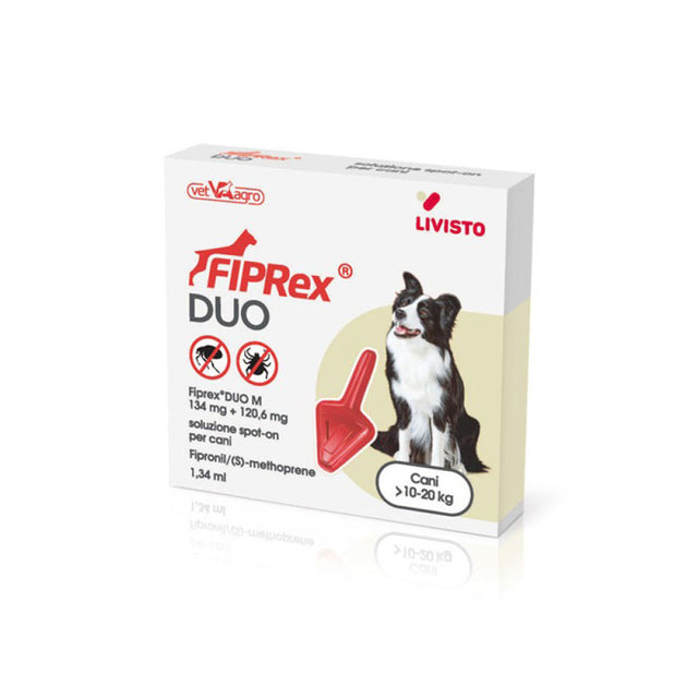 Livisto - Fiprex Duo M 134 Mg + 120 6 Soluzione Spot-On Per Cani 10-20 Kg