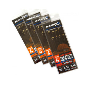Matrix - Carp Rigger Method Hair Rigs Barbless 10Cm 4’(8Pz) Size 14 7.8Lb 3 57Kg Dia. Ømm 0.20