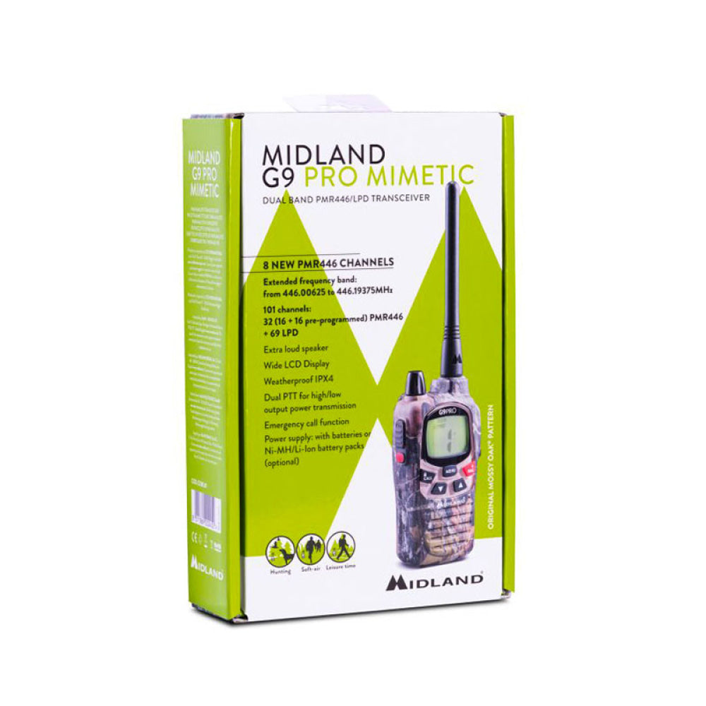 Midland - G9 Pro Mimetic Dual Band Pmr446/Lpd Transceiver