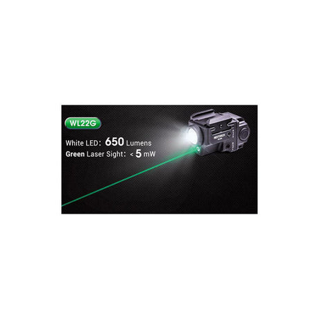 Nextorch - Wl22G Gunlight W/Green Laser Ricaricabile 650 Lumens Led